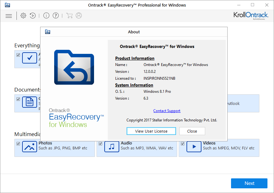 ontrack recovery professional with key